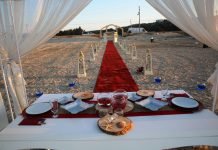 Plajda Evlenme Teklifi Organizasyonu İzmir Organizasyon Masa Süslemesi